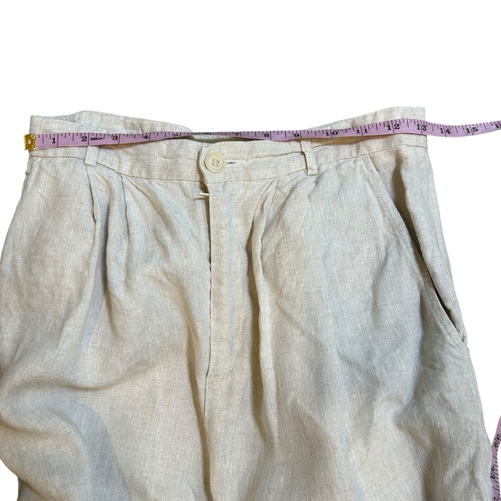 Reformation oatmeal linen vesta wide leg pleated trouser pants size 8 career - Picture 8 of 14